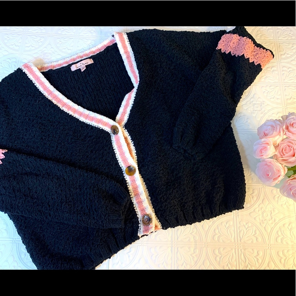Preppy Cropped Varsity Cardigan